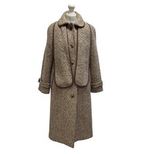 Julius Vintage Over Coat Beige Wool Button Uk Women's Size 12