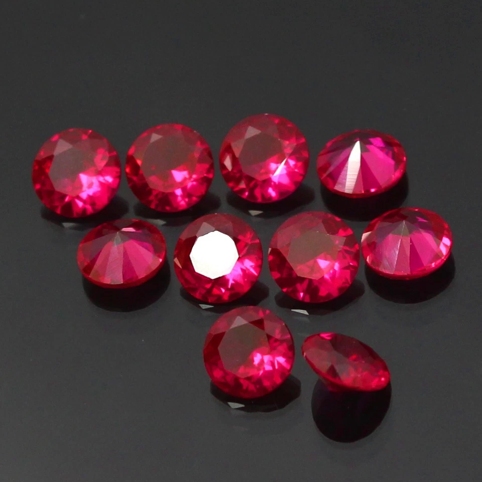 Awesome ! 5.00 mm Round Brilliant Fancy Color VS1 Red 10 Pcs Loose Diamond - Image 2 of 4