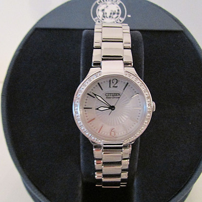 Ladie's Citizen Eco-Drive EP5970-57A 24 Diamonds Firenza Stainless Steel Watch