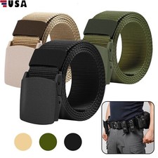 Men's Plastic Cam Buckle Nylon Tactical Waistband Canvas Webbing Military Belt