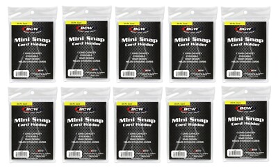 10 BCW Mini Snap Card Holder Titer Sport / Gaming Card Snaplock 20 Pts Stackable