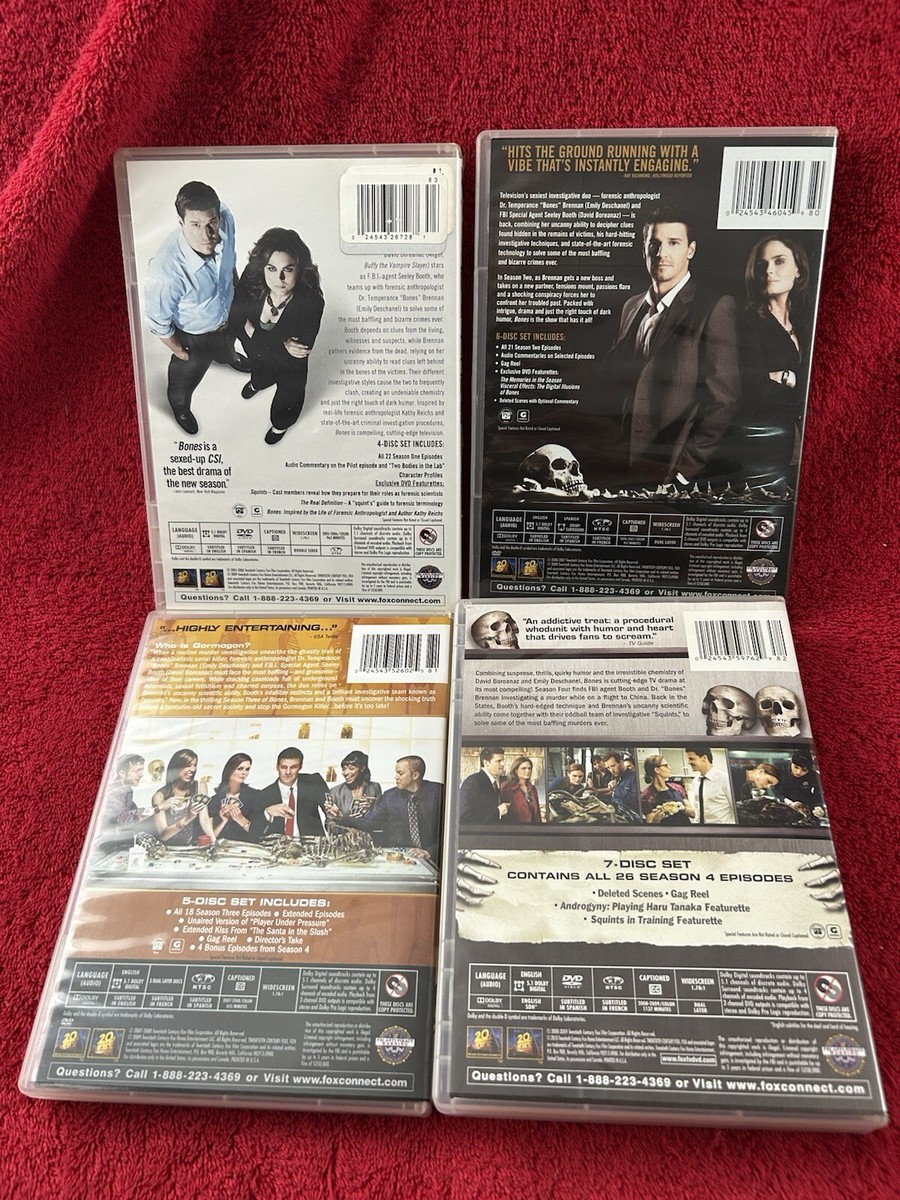 Bones - Seasons 1,2,3 and 4 DVD, 2006 David Boreanaz & Emily