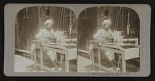 Egyptian boy weaving cloth Assouan Egypt Old Photo