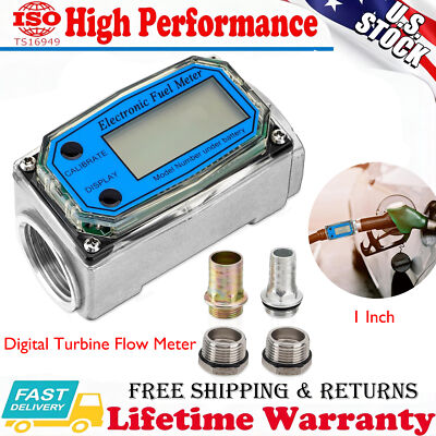 New 1'' Digital Turbine Flow Meter Fuel Flow Meter Water Flow Meter LCD Display
