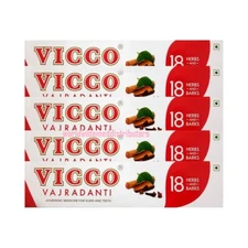 Vicco Vajradanti Toothpaste 200 Gram| 5 Tubes| Best Ayurvedic Herbal Toothpaste