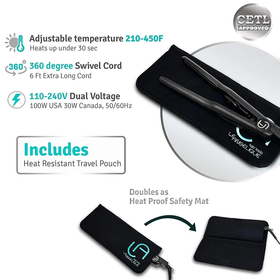 NEW Flat Iron 1/4 Inch Thin for Short Hair & Edge Control Hair Straightener 450F - Image 4 of 4