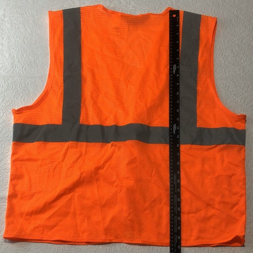 Orange Safety Reflective Vest Walls Work Wear Materials Class 2 Men Size XL - Picture 5 of 5