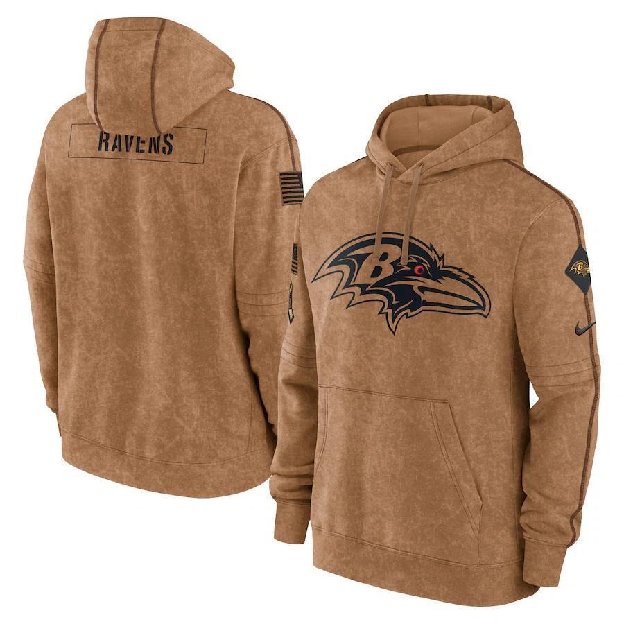 Adult Men's Salute to Service Club American Football Pullover Hoodie Brown 23