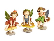 Elfe Nuala Poly 31218 Dekoration Pilz Garten Schale K&ouml;rbe Fee Figur Fl&uuml;gel