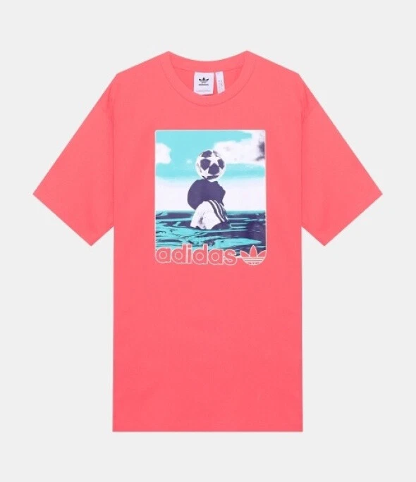 Adidas Football Photo T-Shirt Men&#039;s Sports Casual 100% Top Pink | eBay