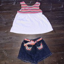 Gymboree Girls Vintage Shorts And Top Y2K 5T Rare Exc Cond