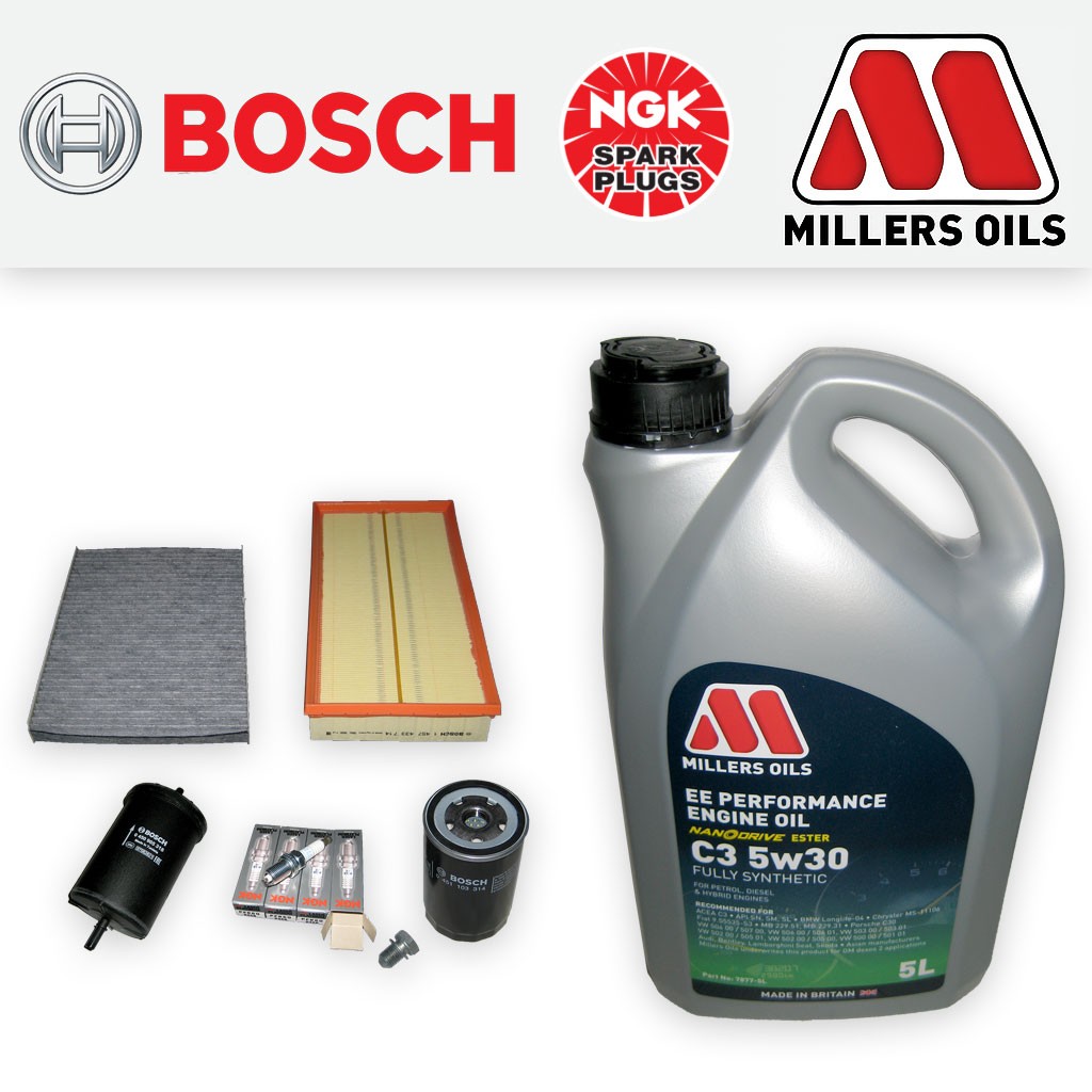 SERVICE KIT AUDI S3 (8L) 1.8 TURBO 20V OIL AIR FUEL CABIN FILTER PLUGS+OIL 99-03