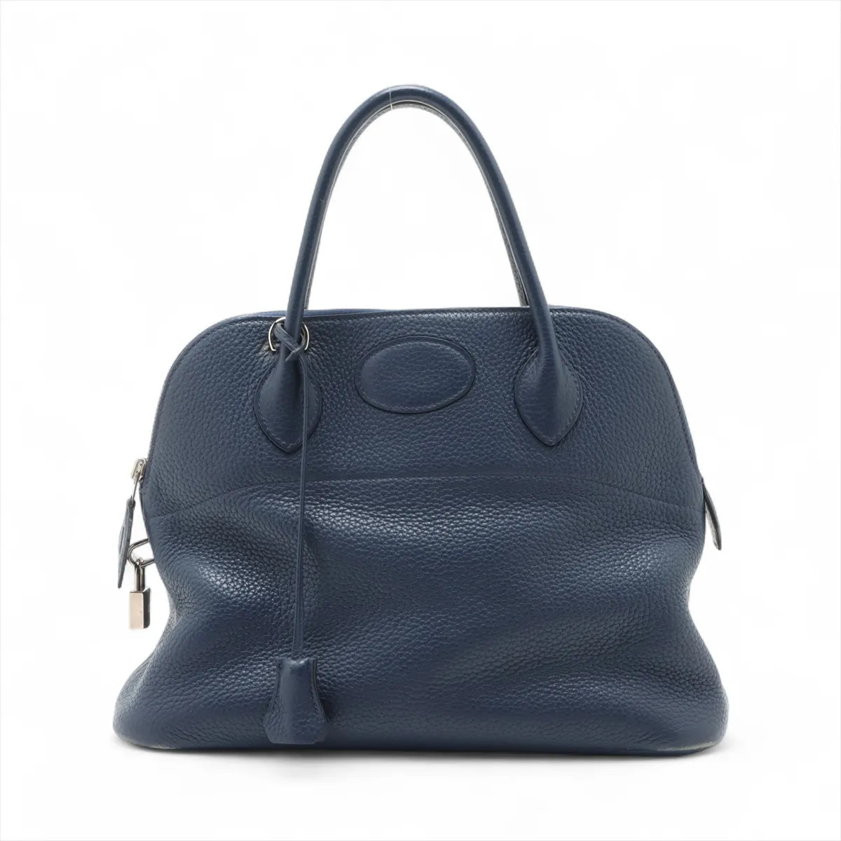 Hermès Bolide 31 Taurillon Clemence Blue Saphir Silver Metal Fittings The engrav