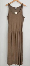 Universal Thread Women's Drop Waist Rib Knit Midi Slip Dress Brown Size S 👗