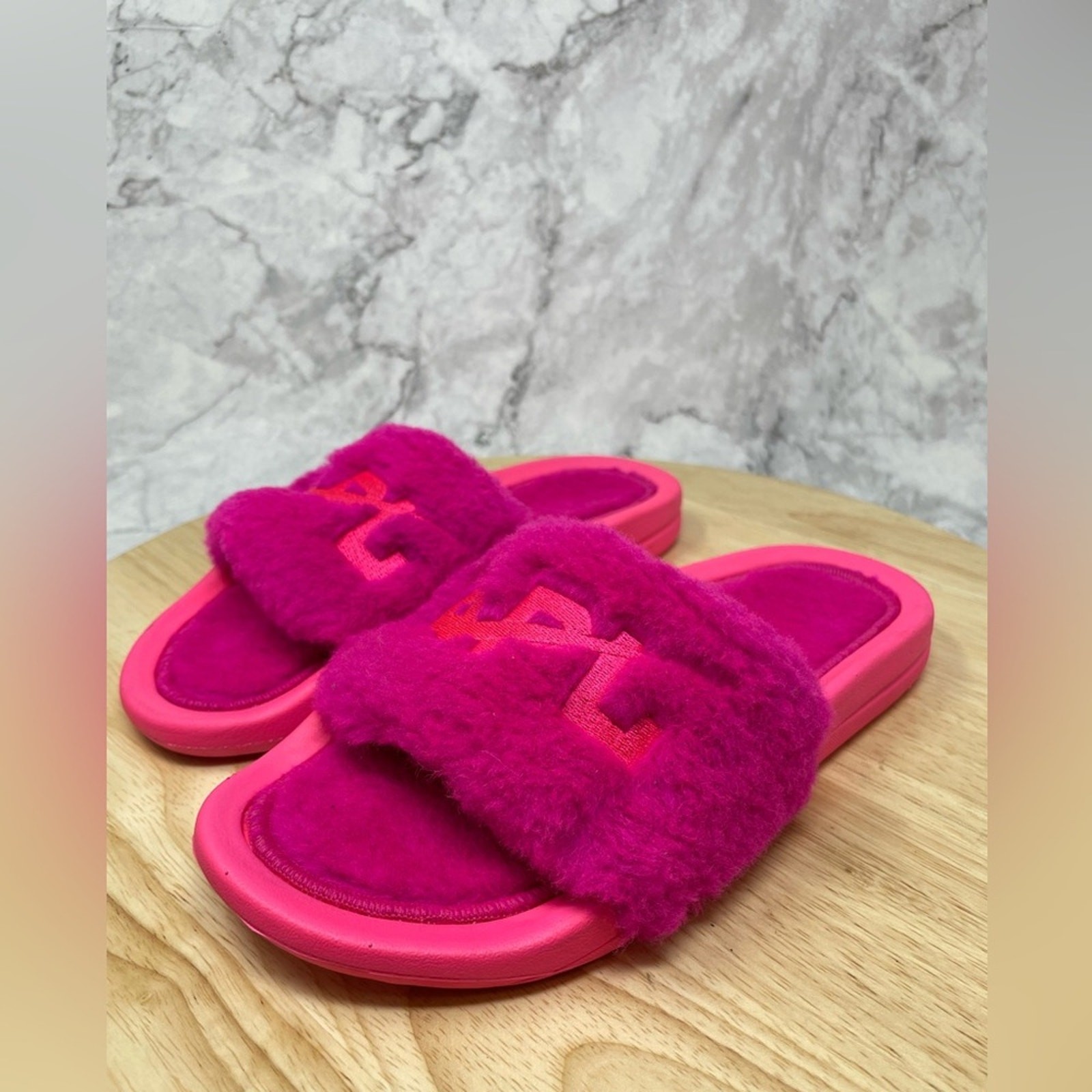 Sandali APL Shearling Slide rosa taglia 5