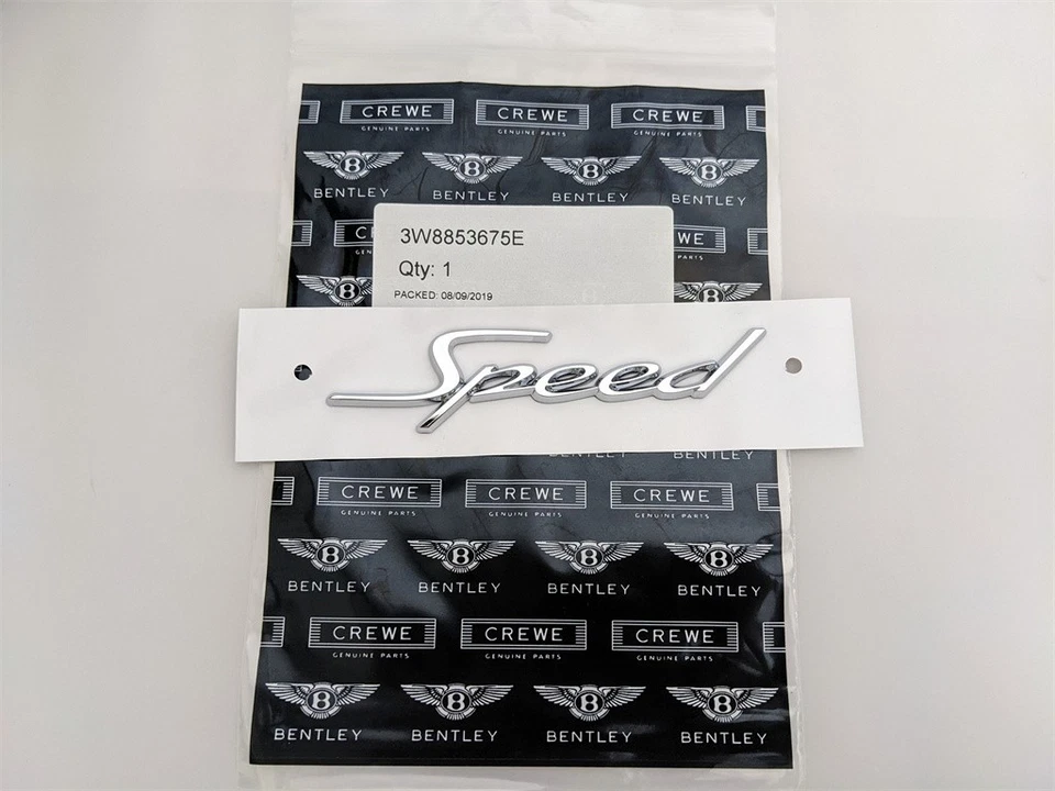 2X Insignia de guardabarros lateral de velocidad Bentley Continental GT GTC OEM 3W8853675E Foto 2 de 3