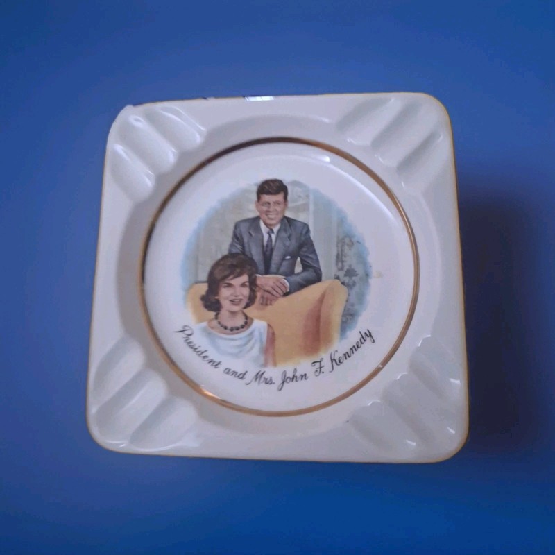 Vintage President and Mrs. John F. Kennedy Ashtray