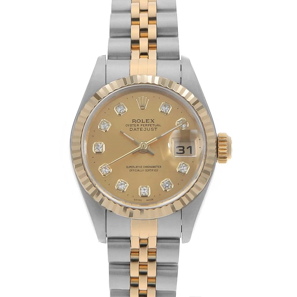 Rolex — ROLEX Datejust 10P Diamond 69173G Champagne T Number second hand Women