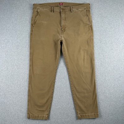 Levis Chino Pants Mens 40 Brown XX Chino Standard Taper Waterless Casual Trouser