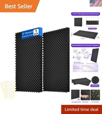 1 Pack Sound Proof Foam Panels for Walls, 48" x 24" x 2" Self-Adhesive Acoust...