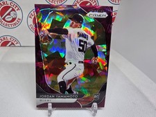 2020 Panini Prizm Burgundy Cracked Ice #116 Jordan Yamamoto Miami Marlins RC /25