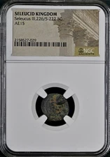 Ancient Greek Seleucid Empire Seleucus III 226-222BC NGC Certified Apollo Seated