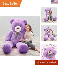 Great Quality 55" Purple Teddy Bear - Cuddly Plush Toy for Any Celebration