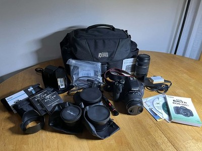 Canon EOS Rebel T3i DSLR Camera Kit 18-55mm and 55-250mm Lenses, Tons Of Extras!