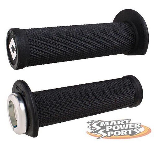 ODI RUFFIAN 2.1 Lock-on ATV/PWC Grips (125mm) -BLACK/SILVER- Thumb Throttle -USA - Picture 1 of 1