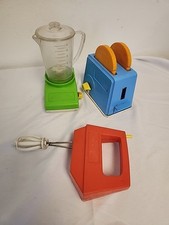 Vintage Chilton Toys Kiddy Matic Kitchen Small Appliances Blender Toaster Mixer