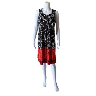 PERCEPTIONS New York Womens Size 10 Floral Print Sleeveless Pleated Tank Dress