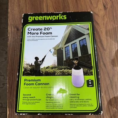 #ad NEW Greenworks Pressure Washer Foam Cannon Spray Wash Cleaning Attach BLK 3300 $25.99