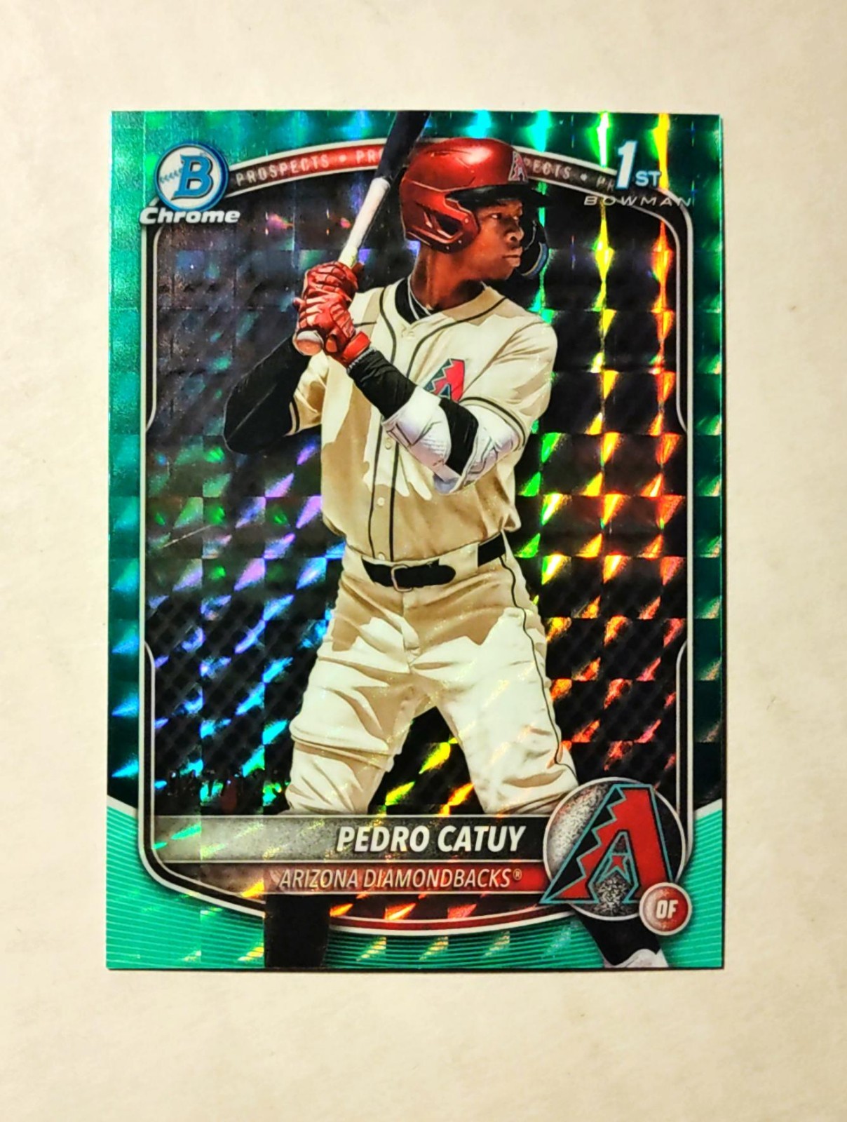 Pedro Catuy 2025 1st Bowman Chrome AQUA Geometric REFRACTOR 047/125 Raw RC z51