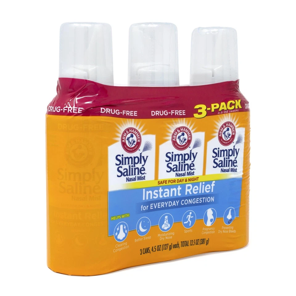 Arm & Hammer Simply Saline Nasal Relief Mist Spray- Giant Size - 4.5 Ounce (Pack - Image 2 of 4