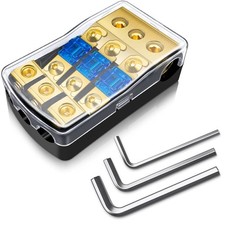 3 Way Mini ANL Fuse Holder, Copper 0/2/4 Gauge to 4/6/8 Gauge 60 Amp Fuse Dis...