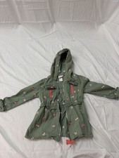 Little Lass Green Lightweight Jacket with Embroidered Butterflies Girls 6/6x