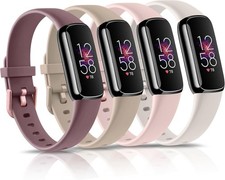 4 Pack Bands for Fitbit Luxe Bands, Soft Silicone Wristband Replacement Strap...