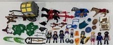 Large Playmobil Lot 50 pieces Horses Carriage Knights Firefighters Mixed