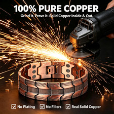 100 Pure Copper Bracelet 3500 Gauss Magnetic Therapy Strong Healing Regulator