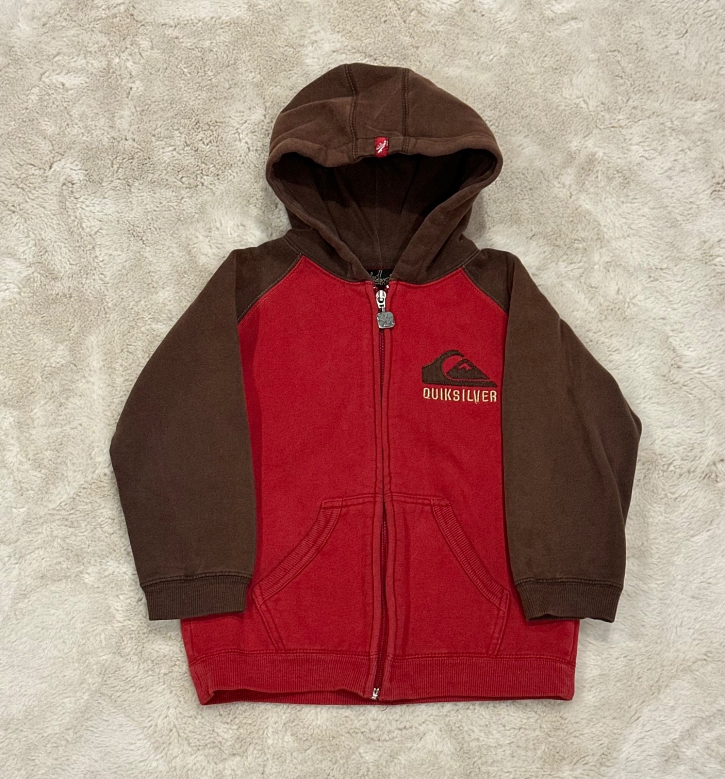 Rare Vintage Y2K Quicksilver 2-Tone Full Zip Hoodie Size T4 Surfwear