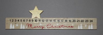 Holz Adventskalender mit goldenem Stern L: 40cm - Adventsdekoration Weihnachten