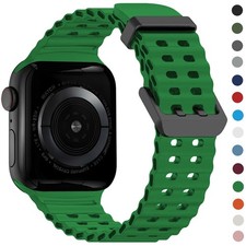 Breathable Sport Silicone Watch Strap For Apple Watch Ultra 3 49mm 11 10 9 8 SE