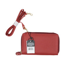 Julia Buxton Women's Vegan Leather Wallet Ultimate Organizer Red RFID 114W06