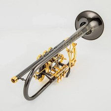 Bb Professional Trumpet Musical Instrument Rotary Valve Brass Flat Key -