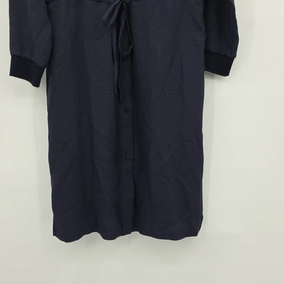Theory Silk Midnight Blue Button-Up Dress Women's Size S - Image 3 of 4