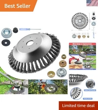 8-Inch Steel Rotary Weed Trimmer Blade - Moss and Grass Removal Kit