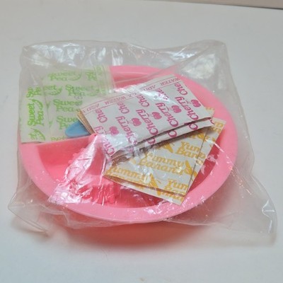 Vintage 1990 Kenner Baby Alive Pink Divided Bowl Dish With Food New