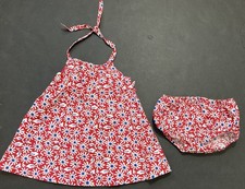 Girl's Janie  Jack Red Floral Sundress Size 6-12 months EUC