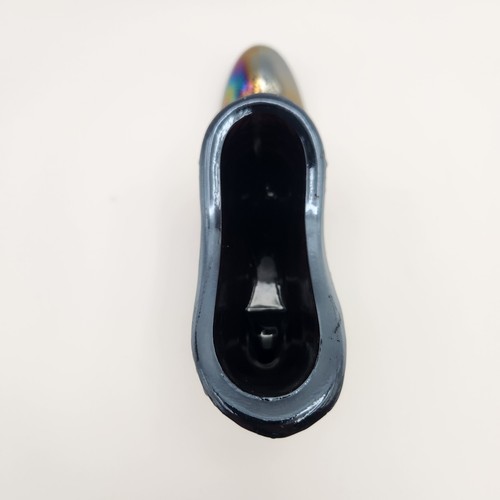 L E Smith Vintage Amethyst blau Karneval Kunst Glas Schuh Gänseblümchen & Knopf - Bild 6 von 14