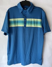 Men's Striped Polo Shirt - All in Motion Teal Size Medium NWT